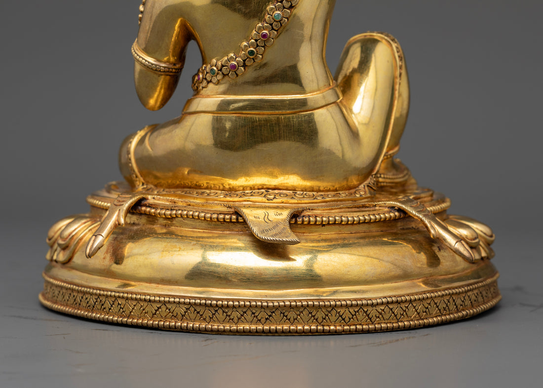 Gold-Gilded Virupa Statue : A Master of Tantric Teachings