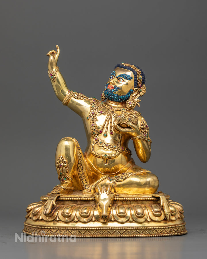 Gold-Gilded Virupa Statue : A Master of Tantric Teachings