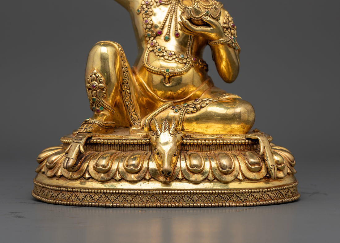 Gold-Gilded Virupa Statue : A Master of Tantric Teachings