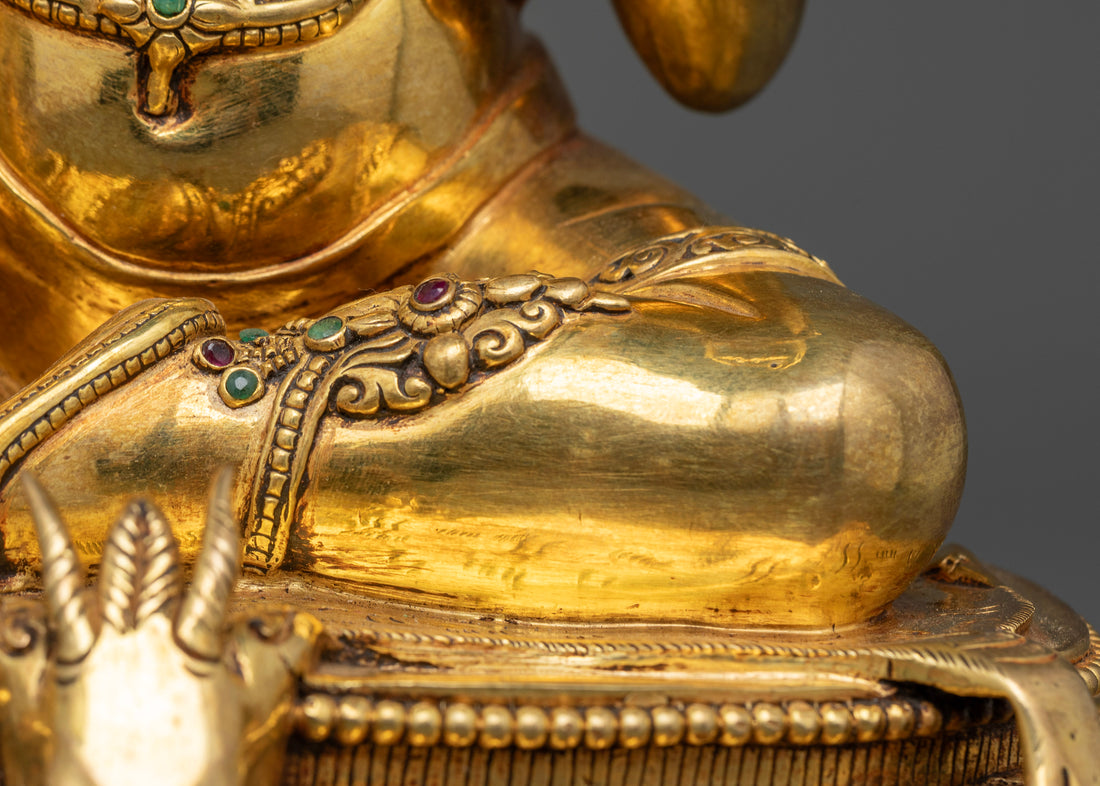 Gold-Gilded Virupa Statue : A Master of Tantric Teachings