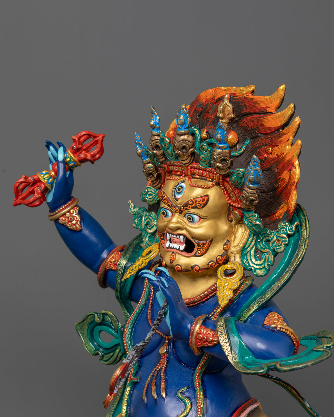 Sacred Blue Vajrapani Statue for Meditation and Spiritual Protection