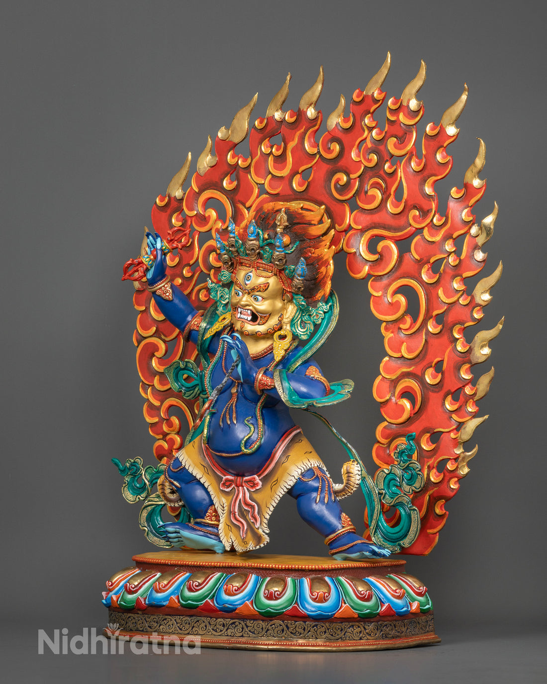 Sacred Blue Vajrapani Statue for Meditation and Spiritual Protection