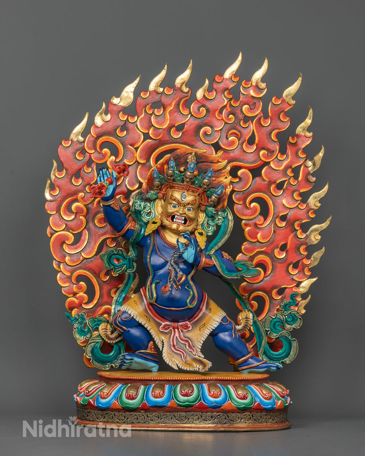 Sacred Blue Vajrapani Statue for Meditation and Spiritual Protection