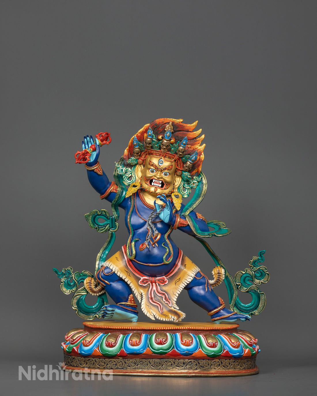 Sacred Blue Vajrapani Statue for Meditation and Spiritual Protection