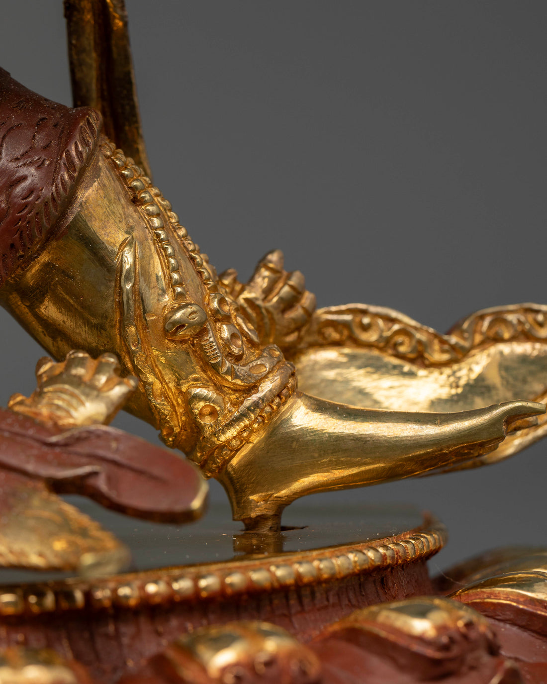 Gold-Gilded Vajrapani Statue:  Symbol of Strength in Tibetan Buddhism