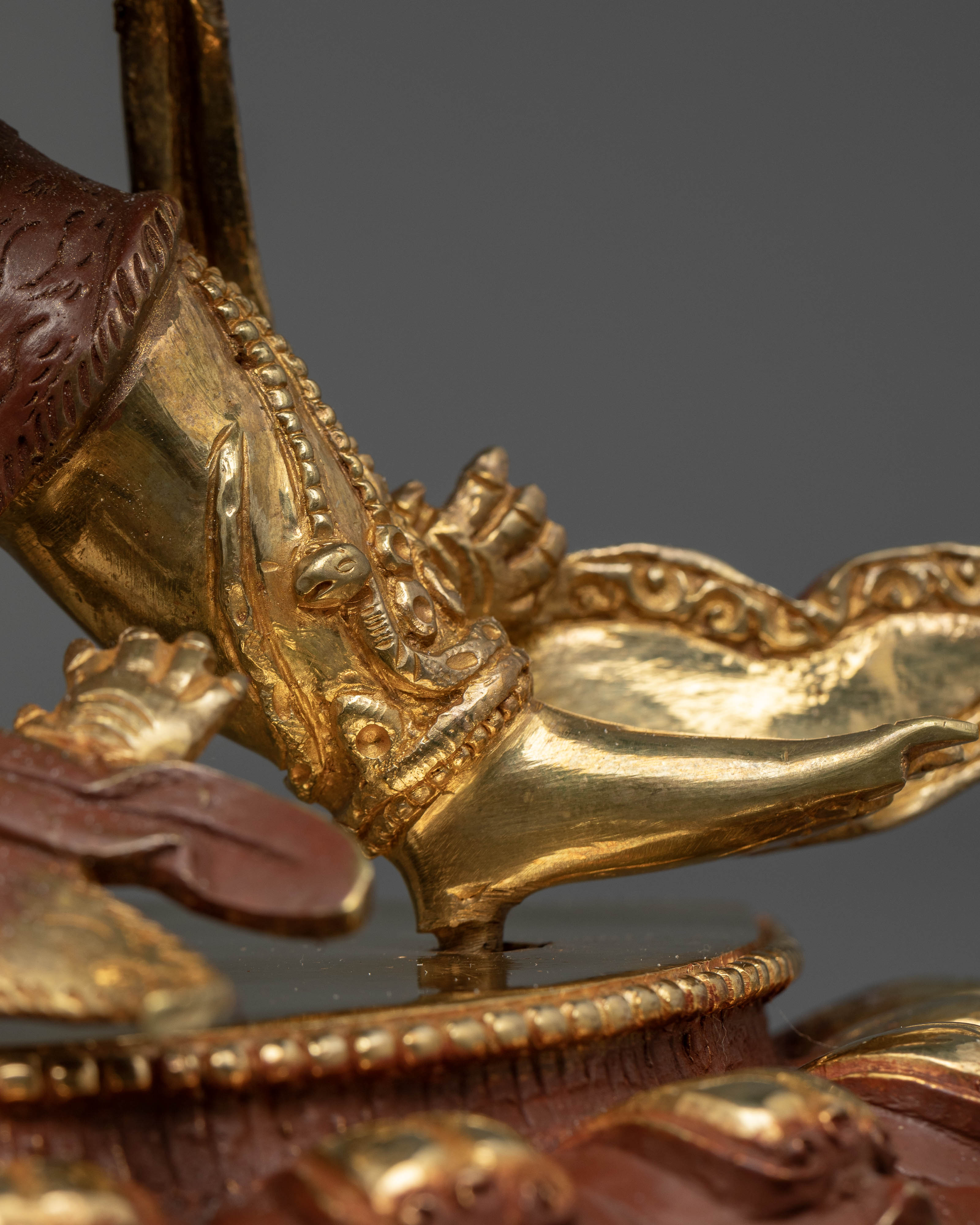 Gold-Gilded Vajrapani Statue:  Symbol of Strength in Tibetan Buddhism