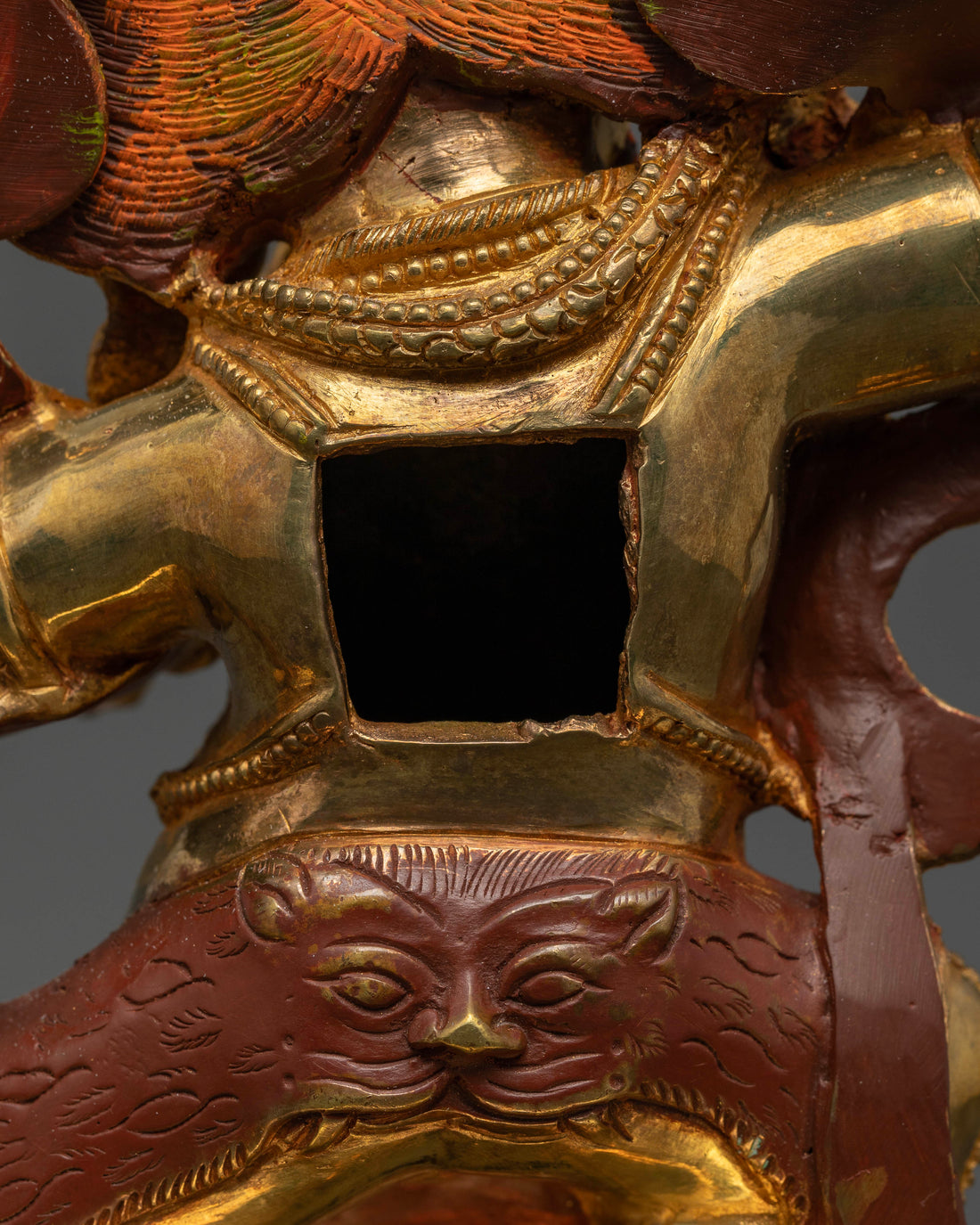 Gold-Gilded Vajrapani Statue:  Symbol of Strength in Tibetan Buddhism