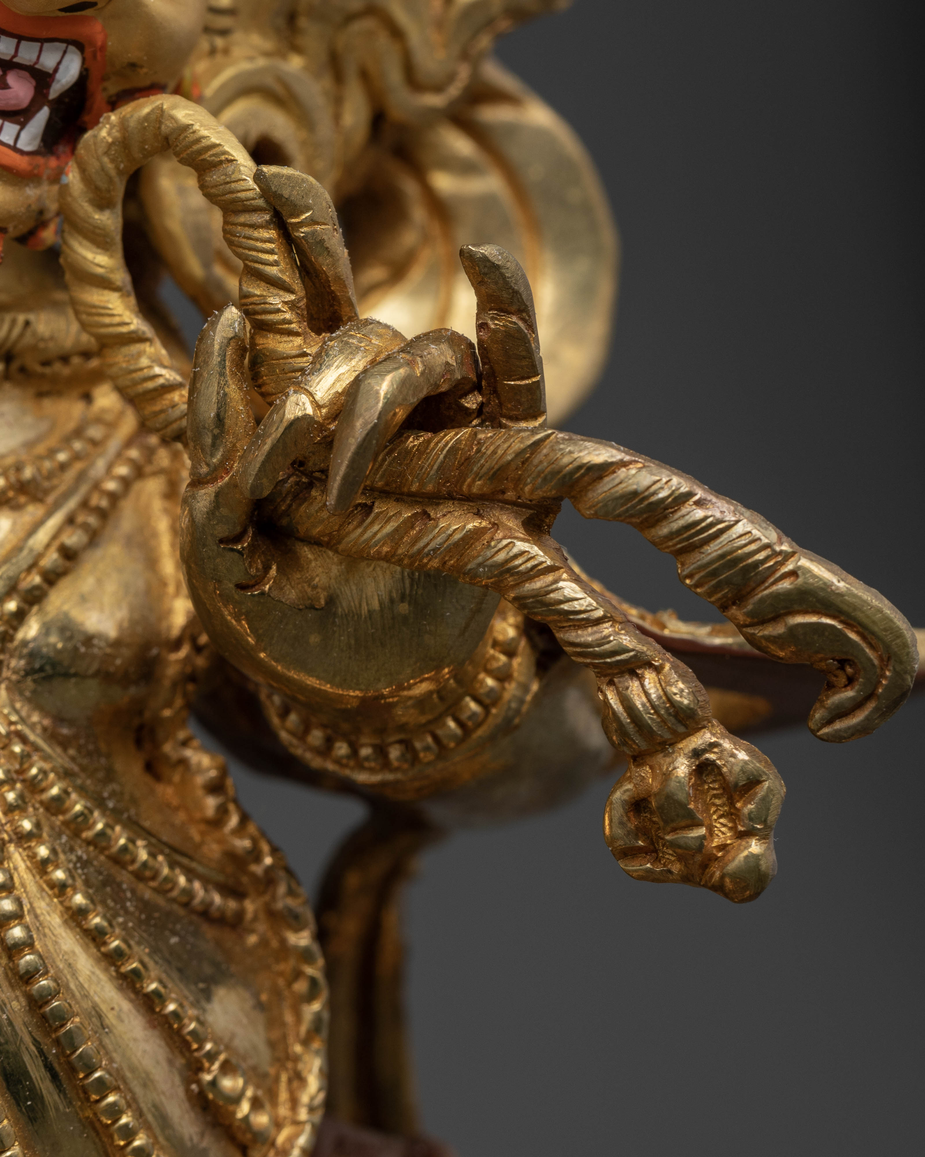 Gold-Gilded Vajrapani Statue:  Symbol of Strength in Tibetan Buddhism