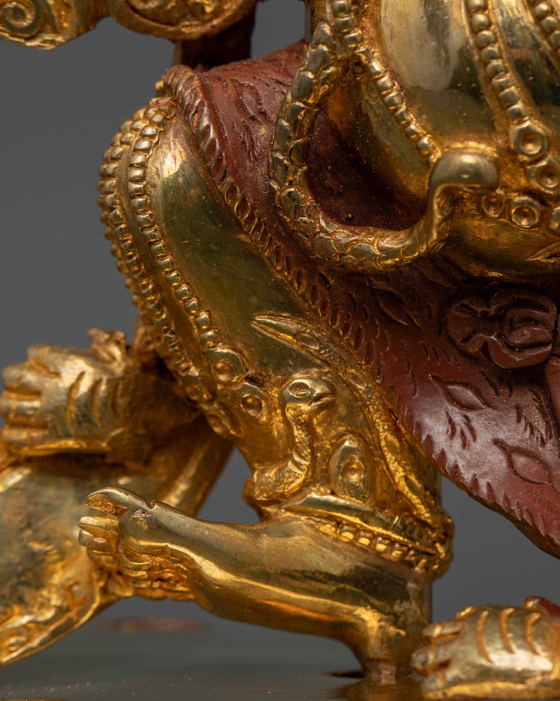 Gold-Gilded Vajrapani Statue:  Symbol of Strength in Tibetan Buddhism