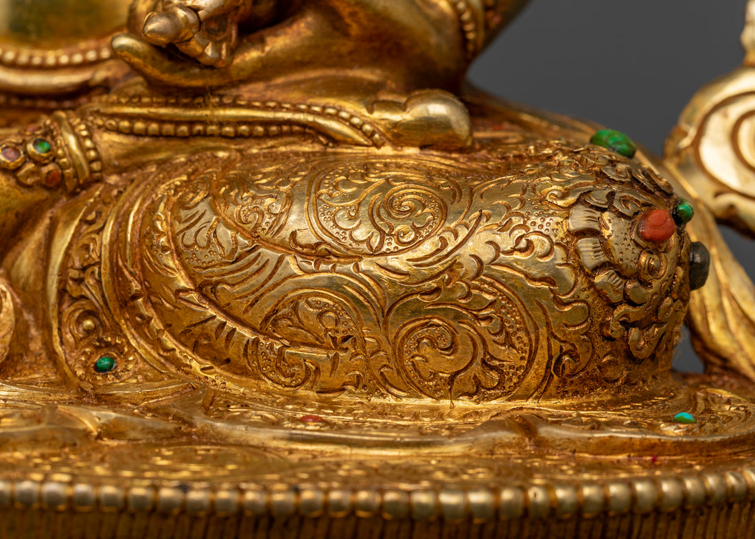 Dorje Sempa Statue in Gleaming Gold: Guardian of Spiritual Transformation