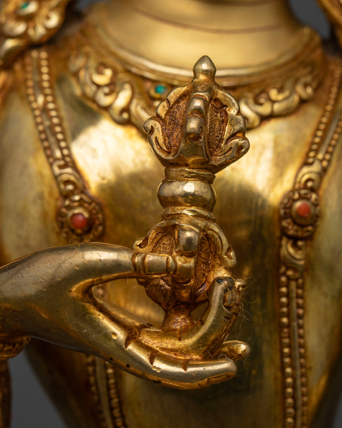 Dorje Sempa Statue in Gleaming Gold: Guardian of Spiritual Transformation