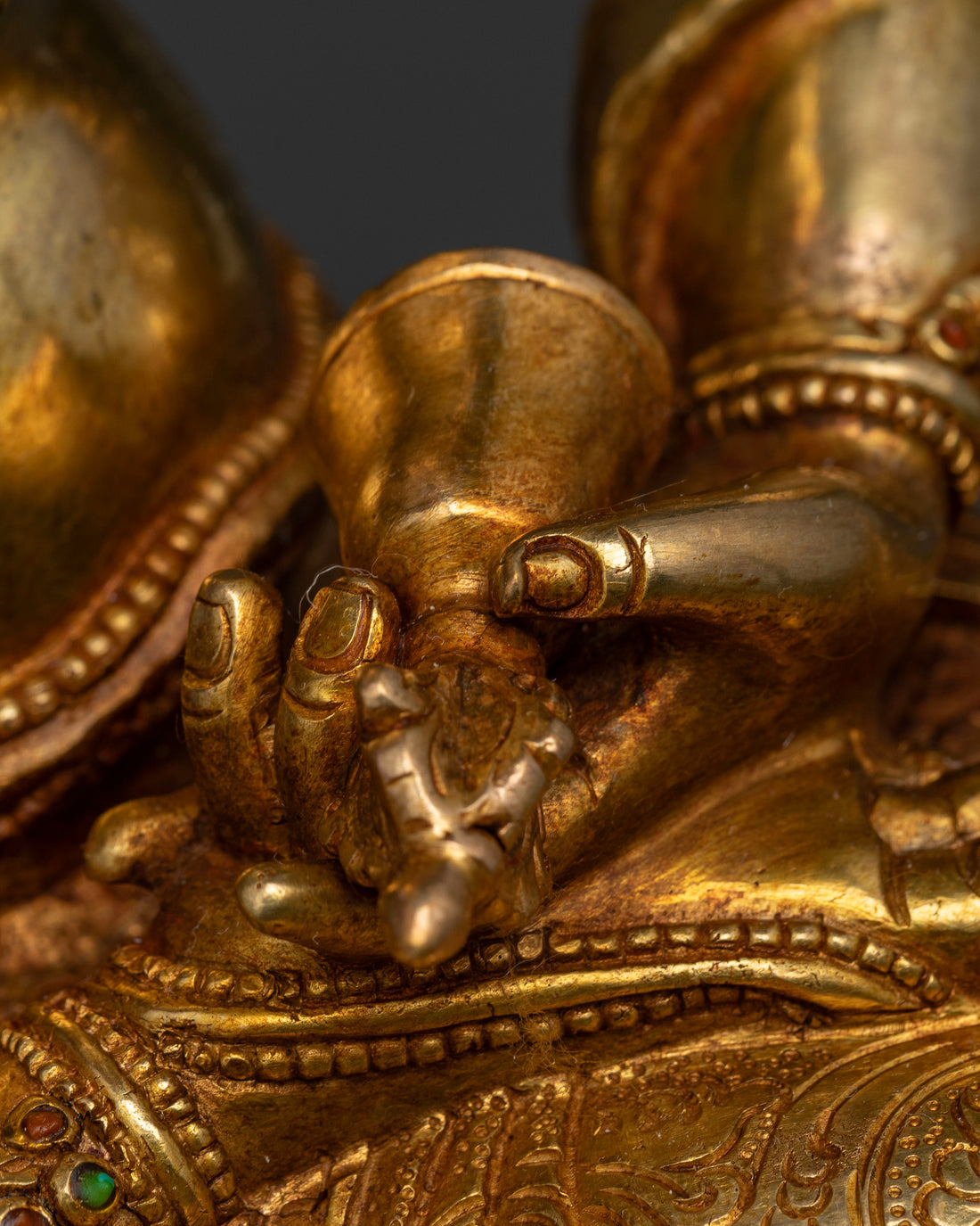 Dorje Sempa Statue in Gleaming Gold: Guardian of Spiritual Transformation