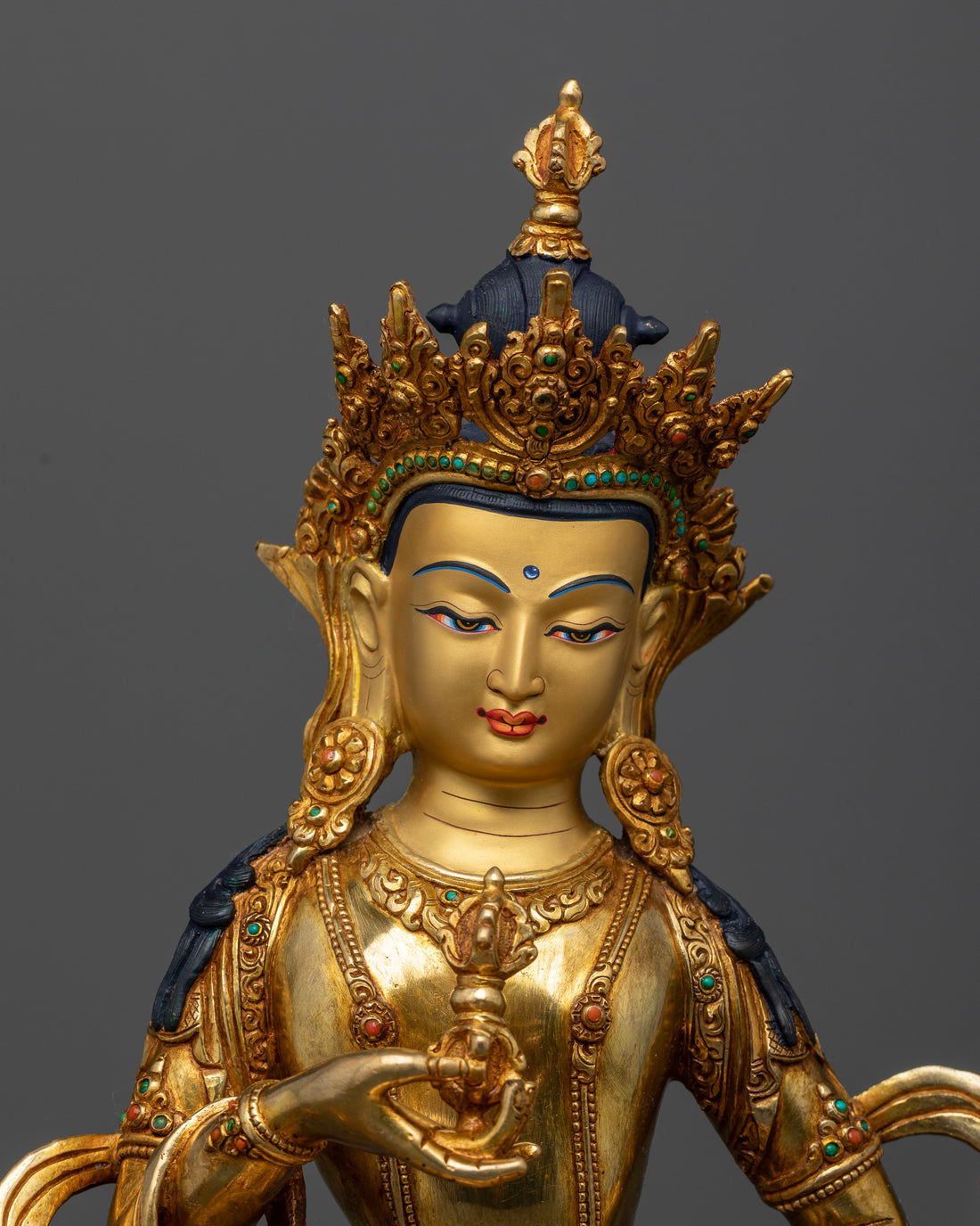 Dorje Sempa Statue in Gleaming Gold: Guardian of Spiritual Transformation