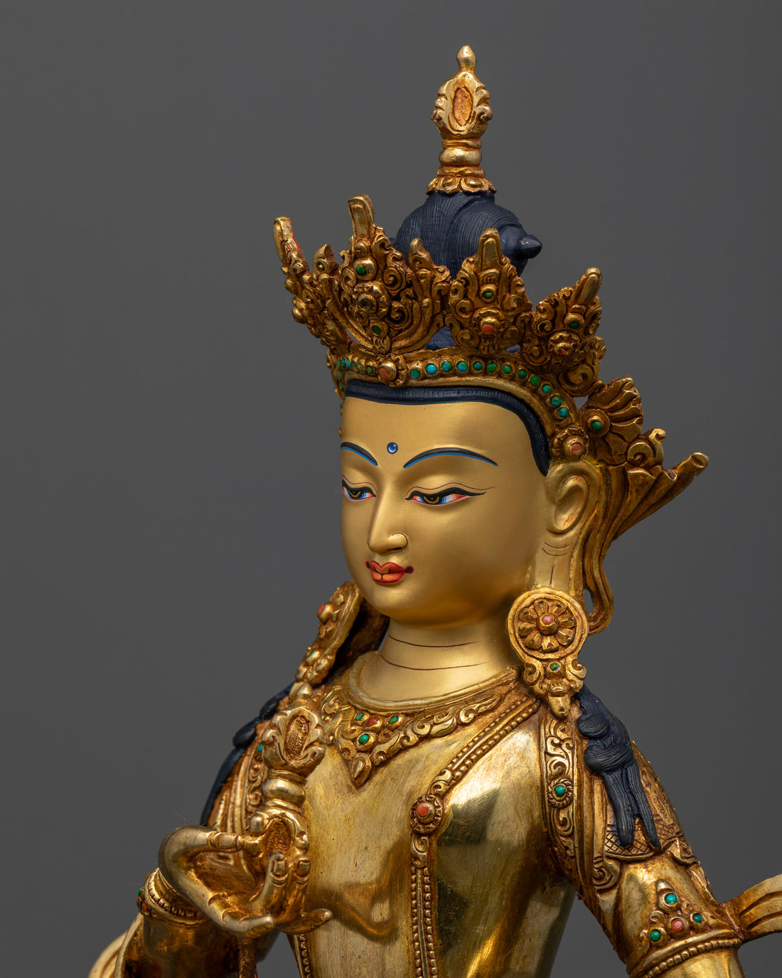 Dorje Sempa Statue in Gleaming Gold: Guardian of Spiritual Transformation