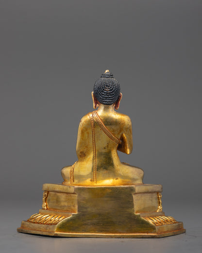 Statue of Vairocana Buddha full Fire Gold Plated