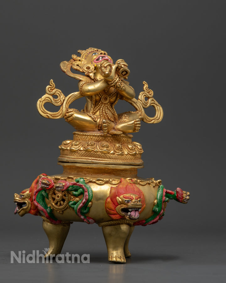 Vajradhaka Statue | 24K Gold-Gilded Tibetan Fire Ritual Deity