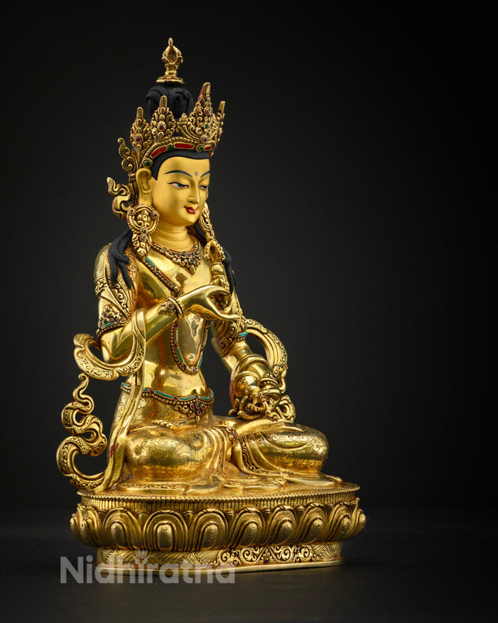 Mantra of Vajrasattva Practice Statue | Traditional Tibetan Hand Carved Artwork Of Vajrasattva