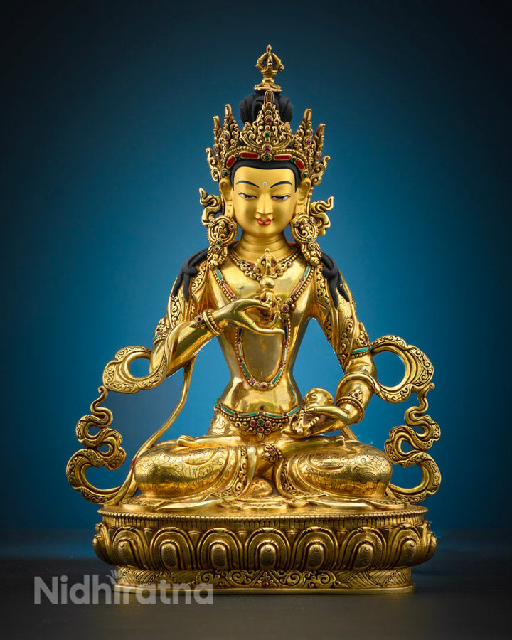 Mantra of Vajrasattva Practice Statue | Traditional Tibetan Hand Carved Artwork Of Vajrasattva