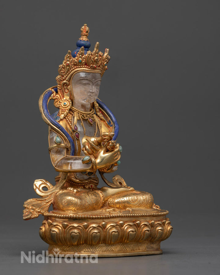 Crystal Primordial Buddha Vajradhara Statue