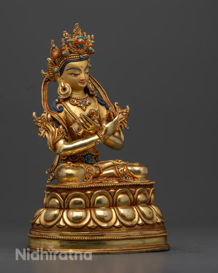 Vajradhara Dharmakaya Buddha Statue | 24k Gold Gilded Artwork