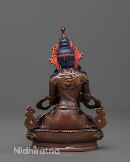 Oxidized Vajradhara Statue | Precision Machine-Made Buddhist Idol