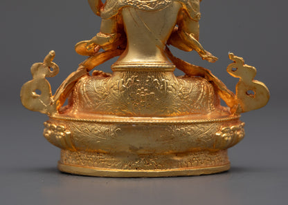 Machine-Made Vajradhara Statue | 24k Gold-Plated Copper Sculpture