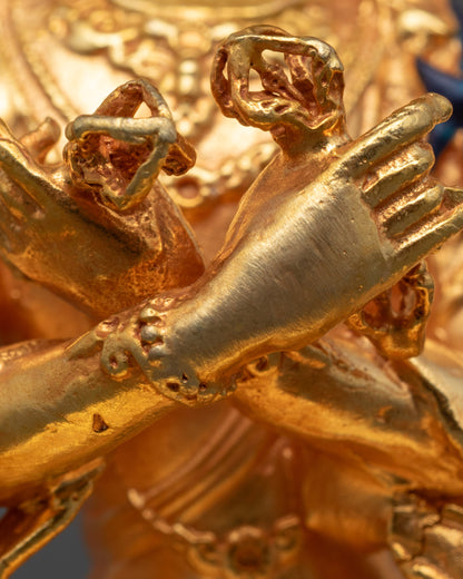 Authentic Machine-Made Vajradhara Statue with 24k Gold Finish