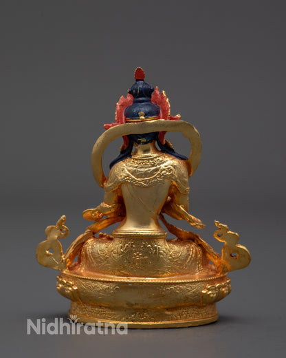 Machine-Made Vajradhara Statue | 24k Gold-Plated Copper Sculpture