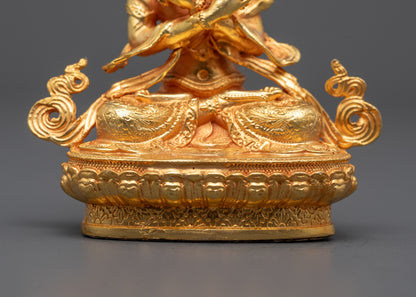Machine-Made Vajradhara Statue | 24k Gold-Plated Copper Sculpture