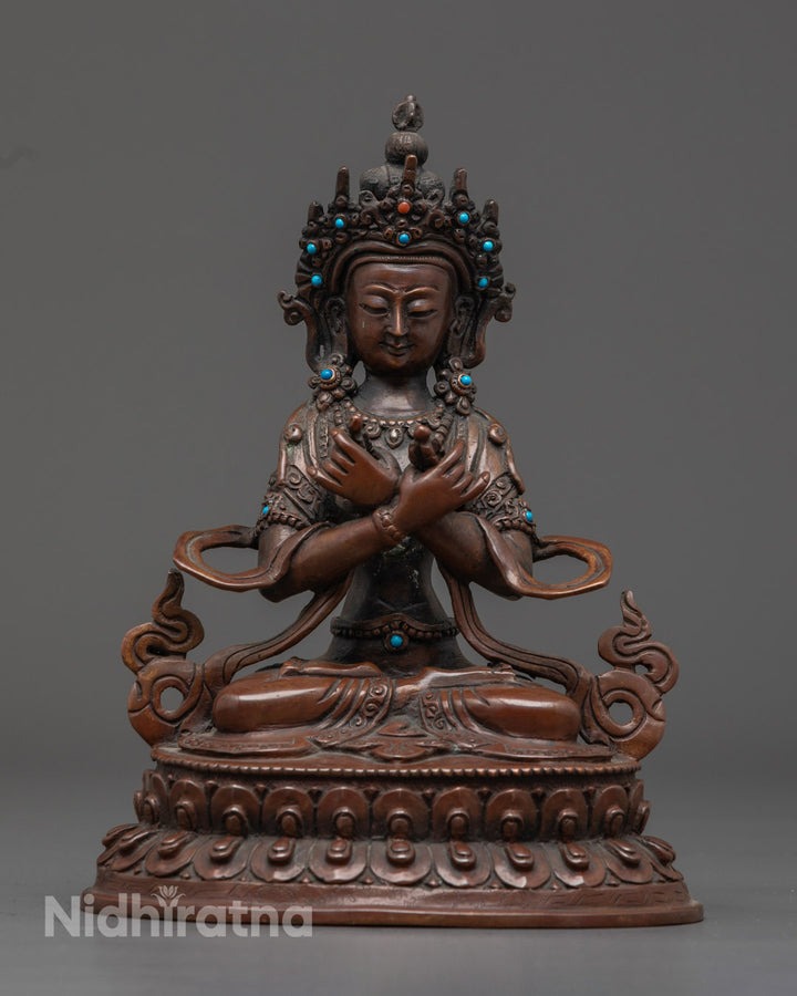 Vajradhara Statue | Unique Oxidized Copper Sculpture