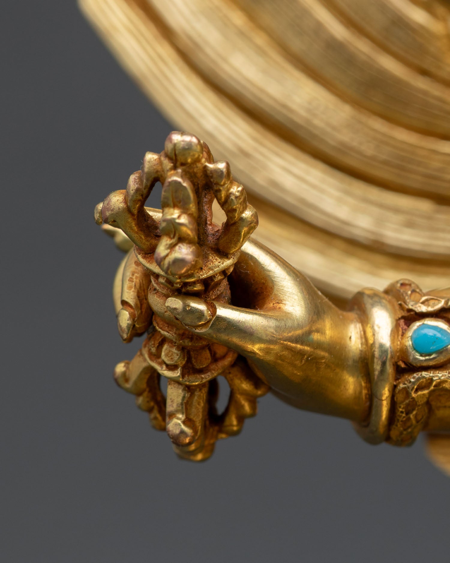 24K Gold Vajrakilaya Statue | Himalayan Buddhist Sculpture