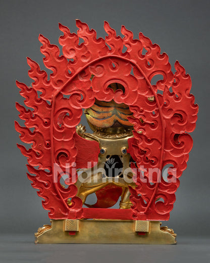 24K Gold Vajrakilaya Statue | Himalayan Buddhist Sculpture