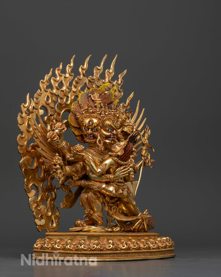 Vajrakilaya Statue with Consort: Sacred Buddhist Art for Protection