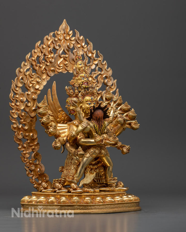 Authentic Hevajra Yab - Yum Fierce Protective Statue | Handcrafted In Nepal