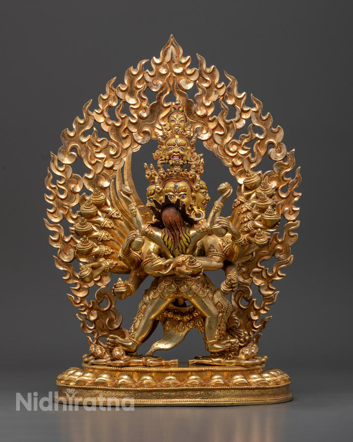 Authentic Hevajra Yab - Yum Fierce Protective Statue | Handcrafted In Nepal