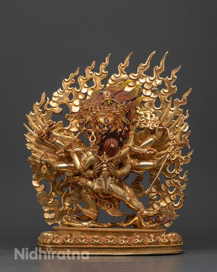 Vajrakilaya Statue with Consort: Sacred Buddhist Art for Protection