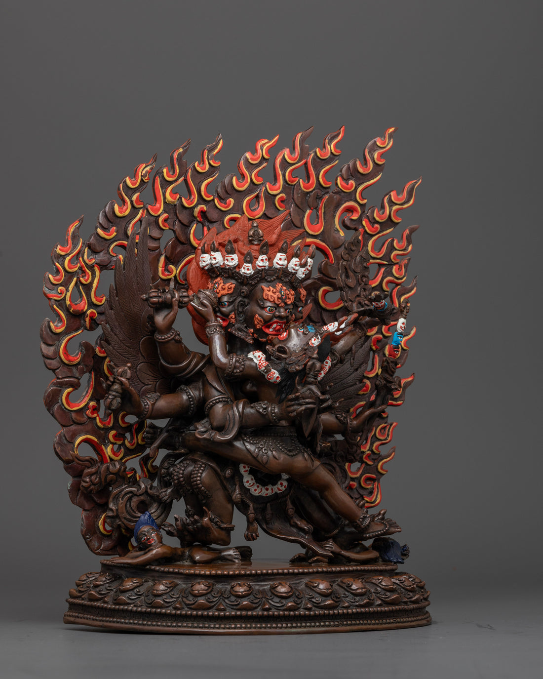 yab yum form of black vajrakilaya statue