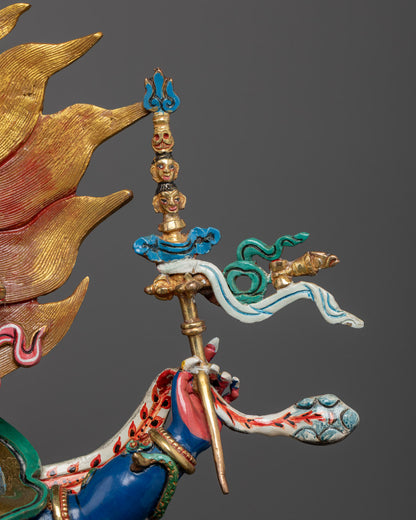 Six Armed Mahakala Statue | Hand-Carved Copper