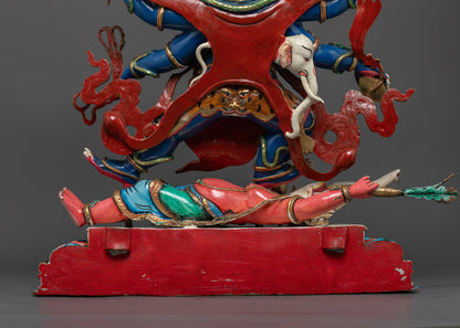 Six Armed Mahakala Statue | Hand-Carved Copper