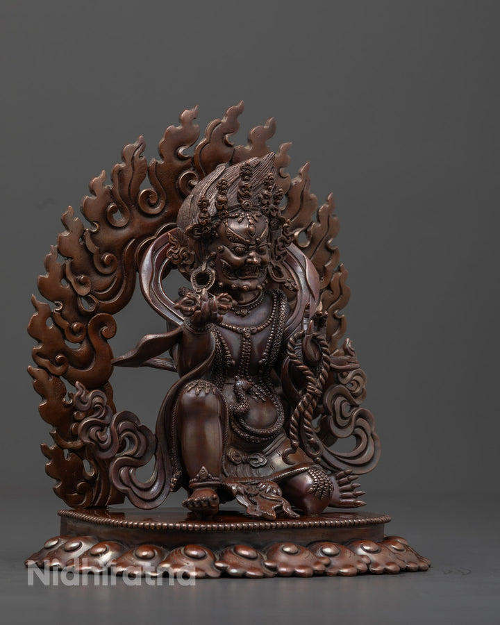 Oxidized Copper Vajrapani Statue | Handmade Tibetan Sculpture