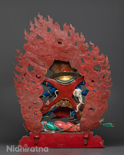 Six Armed Mahakala Statue | Hand-Carved Copper