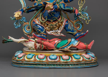 Six Armed Mahakala Statue | Hand-Carved Copper