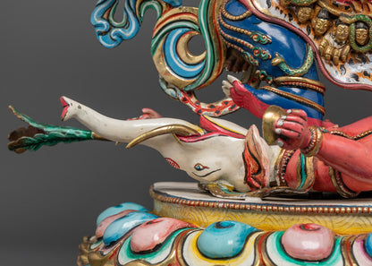 Six Armed Mahakala Statue | Hand-Carved Copper