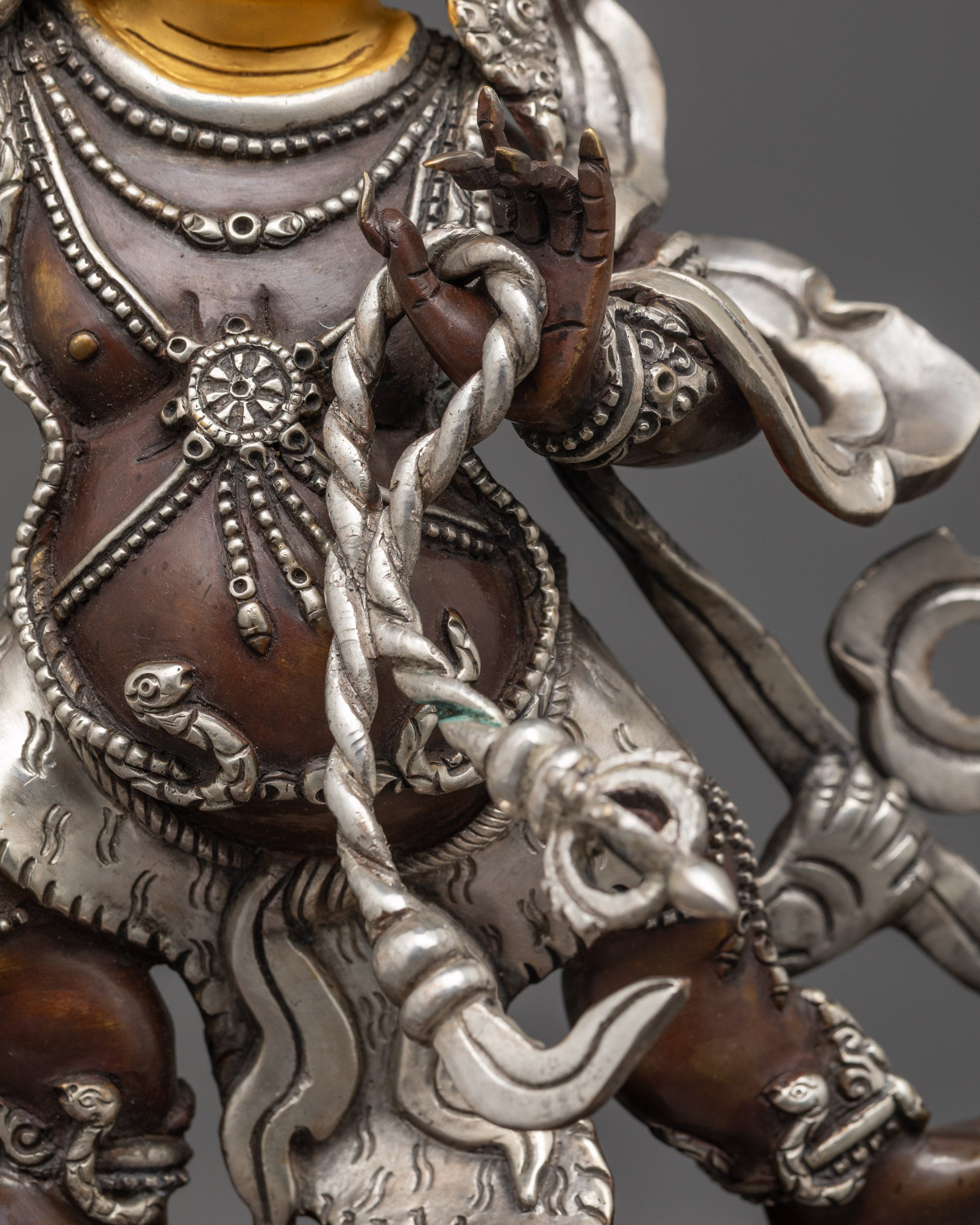 Fierce Vajrapani Statue | Handcrafted Oxidized Protector of the Dharma
