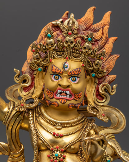 Nepalese Vajrapani Statue | Handcrafted Wrathful Figurine