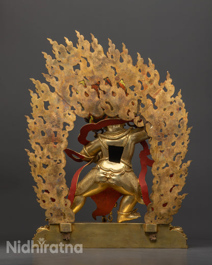 Bodhisattva Vajrapani Statue | Wrathful Protector in Copper