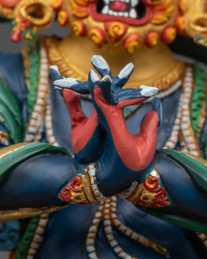 Nepalese Four-Armed Vajrapani Sculpture | Spiritual Power Deity
