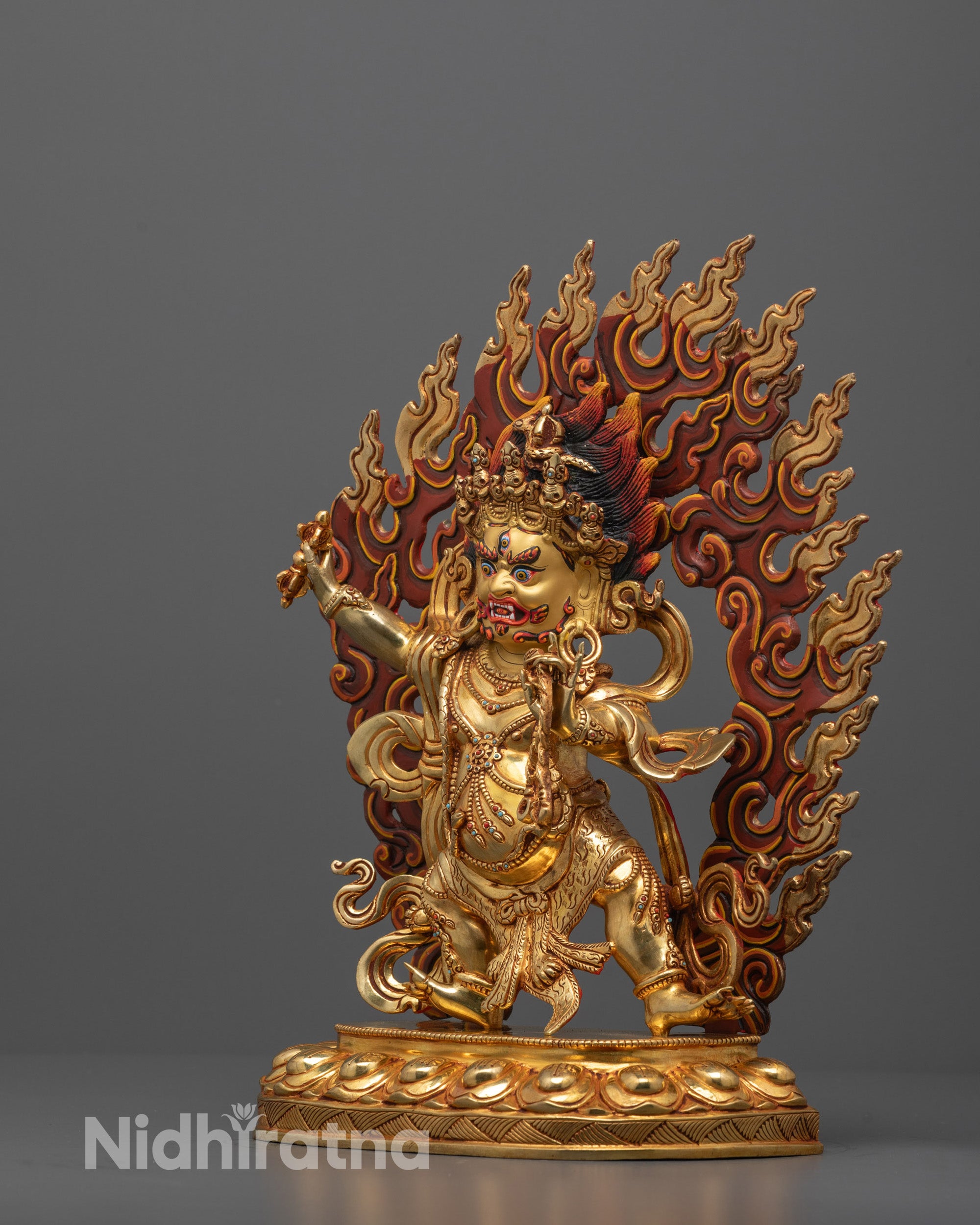 Fearsome Vajra-Wielding Vajrapani Statue | Symbol of Divine Power