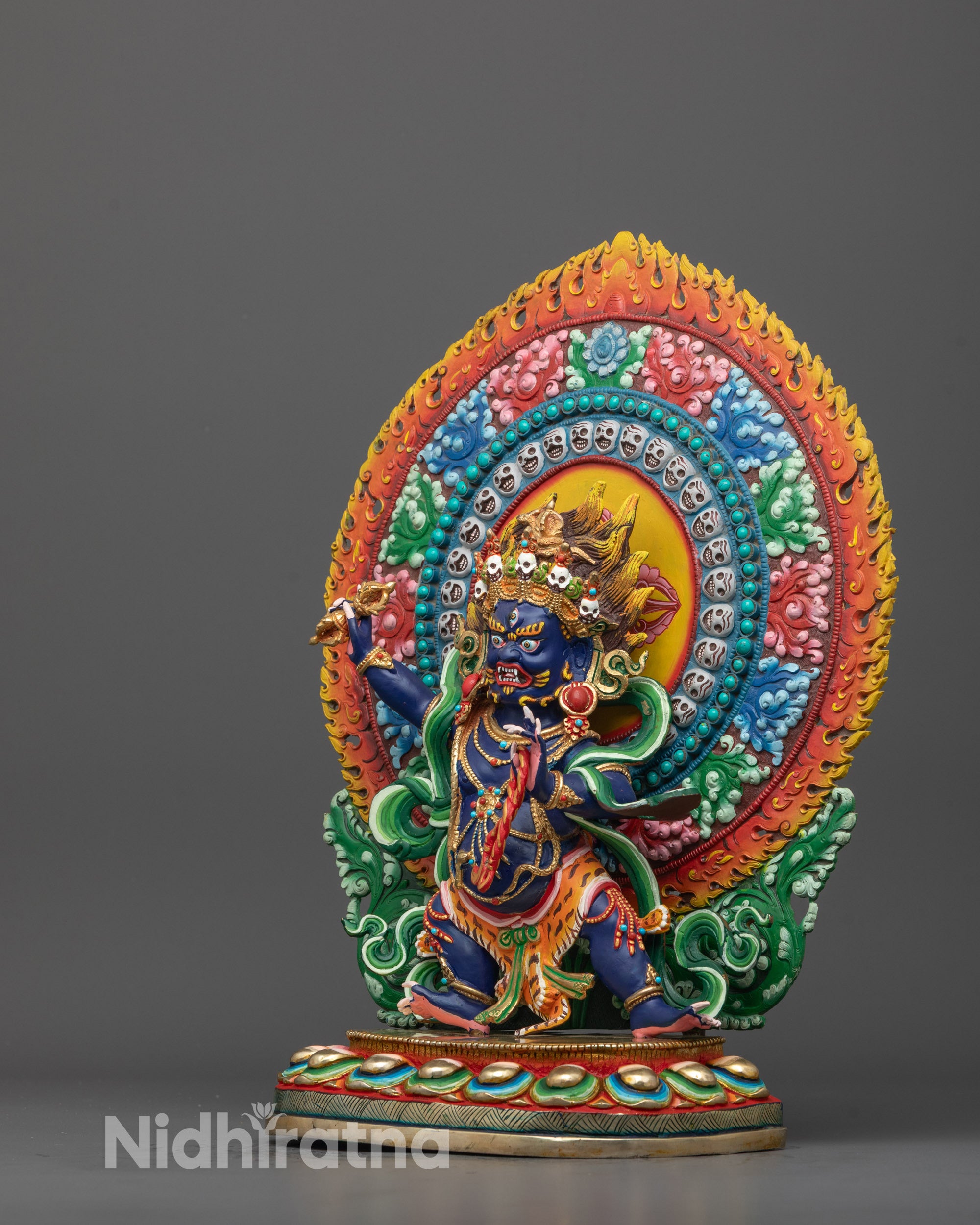 Nepalese Vajrapani Statue | Beautifully Hand-Painted Dark Blue Color