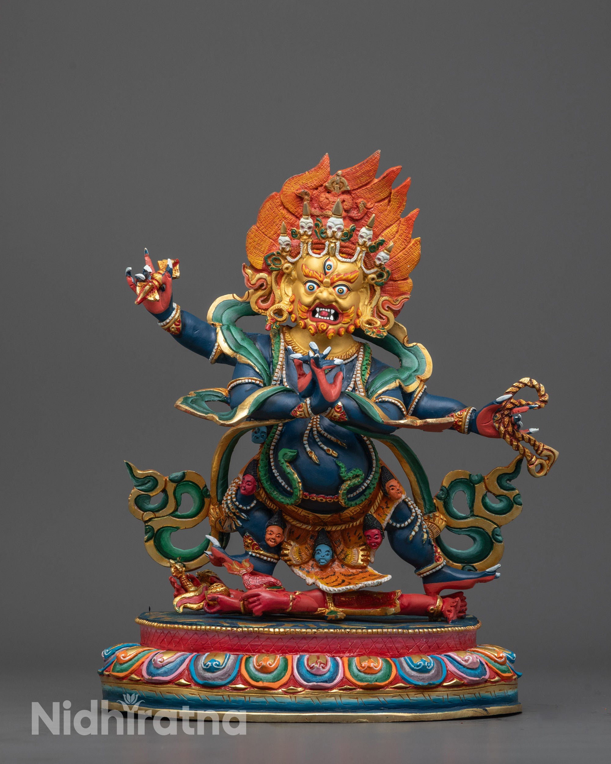 Nepalese Four-Armed Vajrapani Sculpture | Spiritual Power Deity